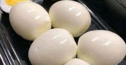 Air fryer hard boiled eggs with perfectly cooked yolks and easy-to-peel shells