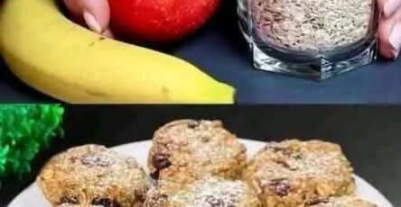 Healthy oatmeal apple banana cookies made with oats and fresh fruit